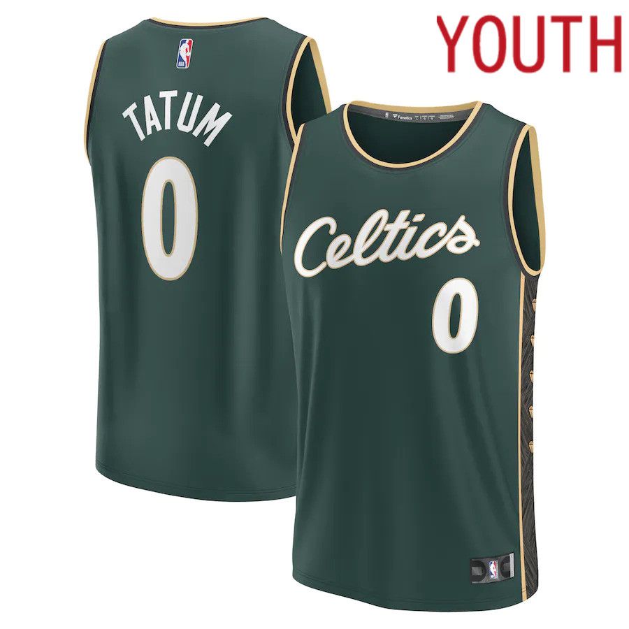 Youth Boston Celtics #0 Jayson Tatum Fanatics Branded Kelly Green City Edition 2022-23 Fastbreak NBA Jersey->detroit pistons->NBA Jersey